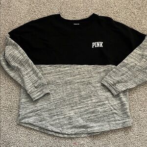 Victoria Secret Gray Oversized Varsity Sweatshirt Size Large